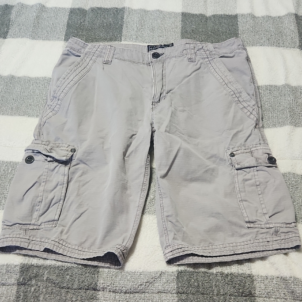 Men's Gray Salvage Cargo Shorts